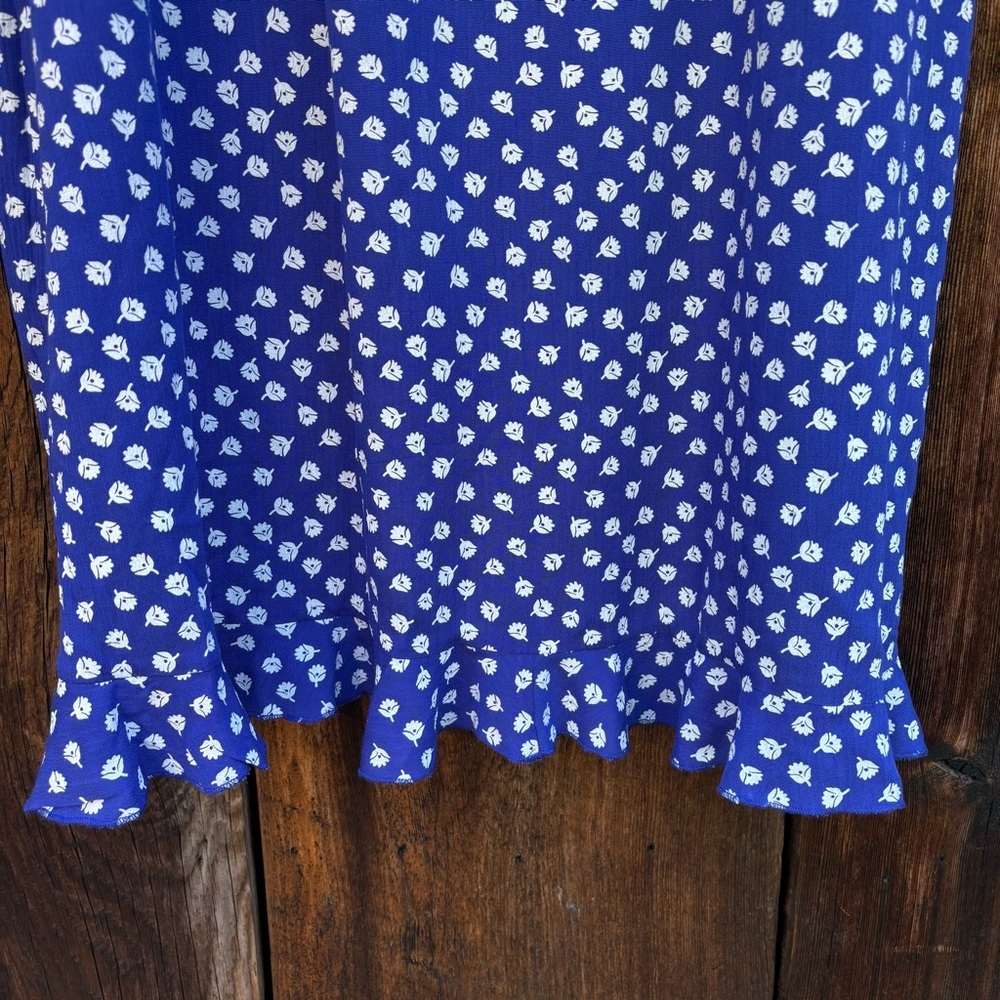 Maeve Blue and White High Low Skirt - Picture 6 of 11
